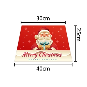 Red Christmas tree skirt with Santa Claus pattern, measures 30x40x25cm for tree base decor