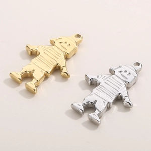 Fashion hip-hop style cartoon figure pendants in gold and silver metal finish