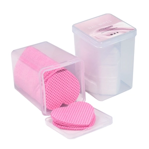 Lint-free nail wipes in pink heart and white square shapes, 200pcs per professional box