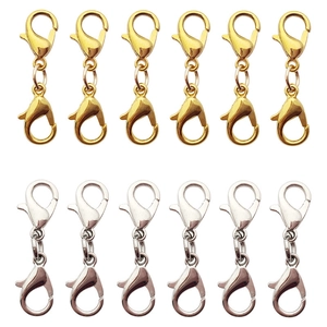 Double-ended lobster clasps for jewelry making in gold and silver zinc alloy finish
