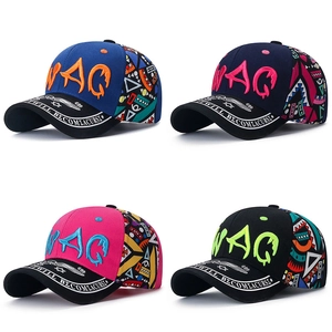 Trend Swag Letter 3D Embroidered Baseball Cap For Men Women Acrylic Geometric Patchwork Adjustable Sun Protection Hip Hop Hat