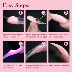 Poly Gel Nail Kit with dual forms step-by-step guide for professional extension application
