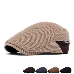 Winter knitted flat cap for men, British retro newsboy hat in five stylish colors