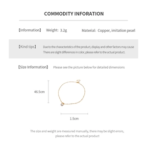 Detail specifications for pearl necklace showing weight 3.2g and copper material