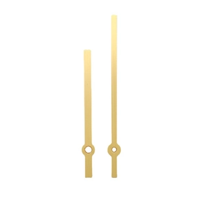 Minimalist gold metal quartz clock hands set for repair with hour and minute needles