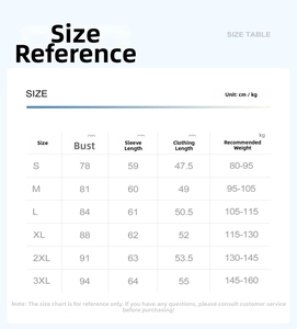 Size chart showing chest, sleeve, and length dimensions for women's yoga jacket S to 3XL
