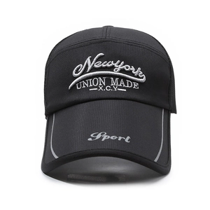 Breathable mesh baseball cap in black with Newyork embroidery and Sport logo detail