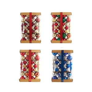 Luxury 8cm hand-painted Christmas ball set in assorted colors for tree decoration