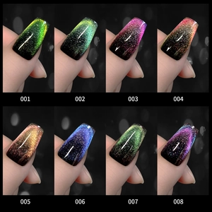 Otto colori di smalto per unghie occhio di gatto riflettente con effetto glitter magnetico