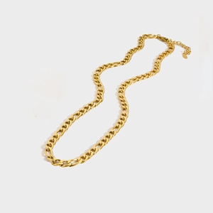 Collana a catena Figaro da 5mm in acciaio inossidabile placcato oro 18K stile hip-hop