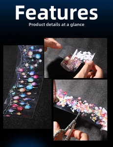 Detail of PET decorative tape featuring colorful laser bubbles and glowing lamp patterns