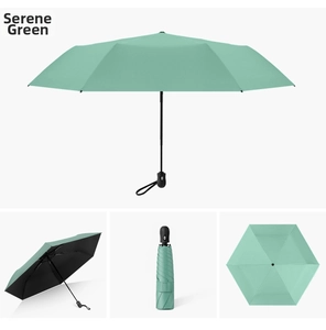 Detail views of Tranquil Green sun umbrella showing black UV-blocking inner coating
