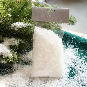 Bagged artificial white snow powder for Christmas tree decoration and photography props