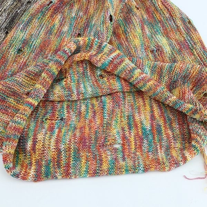 Colorful speckled knit beanie for women featuring casual breathable striped texture
