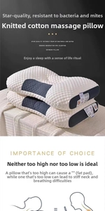 Detailed close-up of breathable knit cotton massage pillow with soybean fiber filling