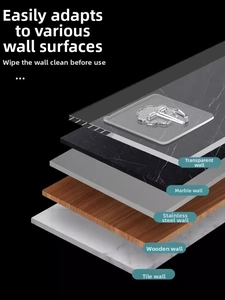 Adhesive hook application on glass, marble, stainless steel, wood, and tile surfaces
