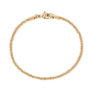 Elegant gold-plated stainless steel rope chain bracelet with a classic lobster clasp