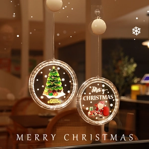 Lampe LED de Noël bonhomme de neige suspendue avec lumière blanc chaud pour fenêtres