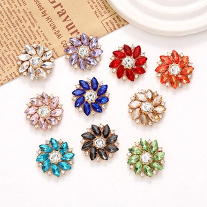 Sunflower Jewelry Charms Zinc Alloy Rhinestone Horse Eye Gemstone DIY Accessories For Phone Case Car Vent Decor