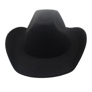 Western Cowboy Hat Felt Texture Wide Brim Pinched Crown Solid Color Outdoor Retro Style Fedora For Men Women
