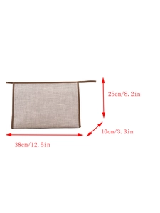 Guide des dimensions montrant la taille 38x25x10cm du sac de bureau en toile beige