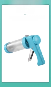 Ergonomic manual cookie press gun with comfortable handle for precise baking decoration