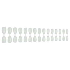 32-piece solid milk white short almond press-on nail kit with multiple sizes