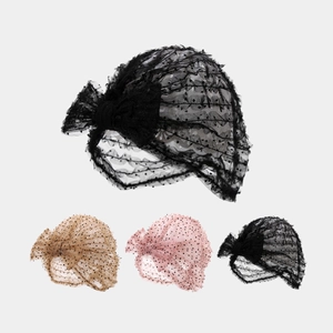 Baby Turban Hat Mesh Polka Dot Large Bow Breathable Soft Headwrap For Infant Toddler Girls