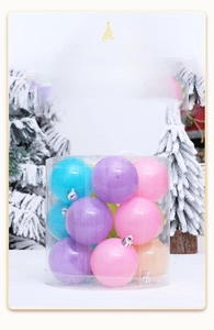 Boules de Noël macaron multicolores en boîte cylindrique pour décoration de sapin festif