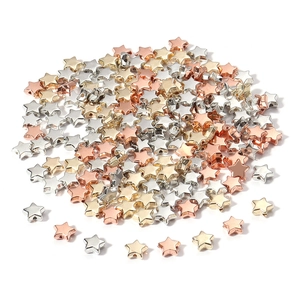 Mix of gold silver and rose gold star shaped spacer beads for DIY jewelry making