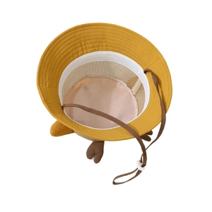 Chapeau de soleil jaune pour enfants avec doublure respirante et mentonnière réglable