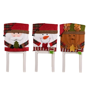 Christmas chair covers set with Santa Claus, Snowman and Reindeer cartoon designs