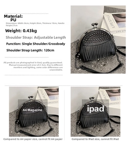 Detailed size comparison of the studded black PU clutch with chain strap against A4 and iPad