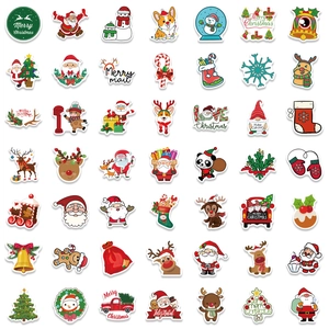 100pcs waterproof Christmas stickers with Santa, Reindeer, and Snowman for DIY decoration