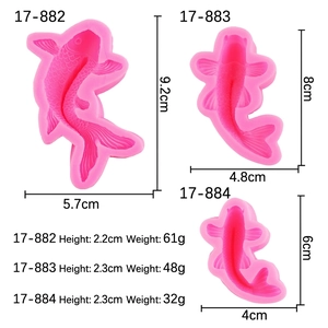 Three sizes of koi fish silicone molds for chocolate baking and fondant cake decoration