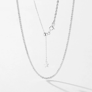 Minimalist S925 sterling silver starry chain necklace with adjustable star pendant