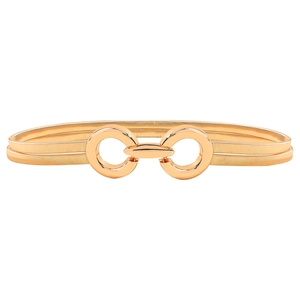 Elegant gold double-layered spring chain waist belt with geometric metal buckles