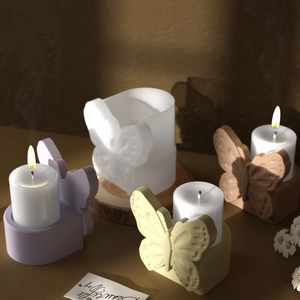Easter butterfly resin mold candle holder set in multiple colors with lifelike textures