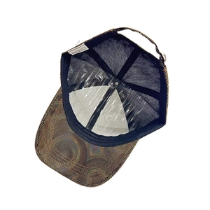 Minimalist black baseball cap with sparkling gold glitter finish and adjustable strap