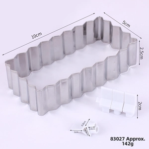 Detailed dimensions of the DIY stainless steel rectangle cookie cutter and alphabet stamp