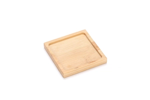Square bamboo tray with grooved edges for DIY mosaic pots or wooden coasters