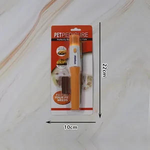 Electric pet nail grinder set with spare head in orange and white for dogs and cats