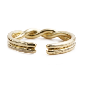 French style vintage twisted rope gold open ring with an adjustable minimalist design