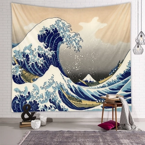 Tenture murale La Grande Vague de Kanagawa, décoration murale japonaise élégante