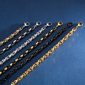 Hip-hop stainless steel paperclip chain necklaces in multiple metallic finishes and colors