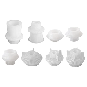 8-piece set of geometric fluted silicone molds for DIY resin candles and plaster pots