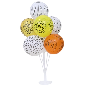 12-inch animal print latex balloons with stands for jungle safari party decorations