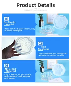 Detail of eco-friendly food-grade cat paw silicone mold with high flexibility for DIY