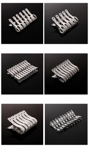 Detailed chart showing various sizes of stainless steel quilt clips and clothes pegs