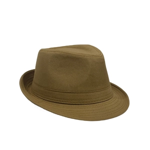 Chapeau fedora classique en toile de coton kaki pour hommes et femmes avec protection